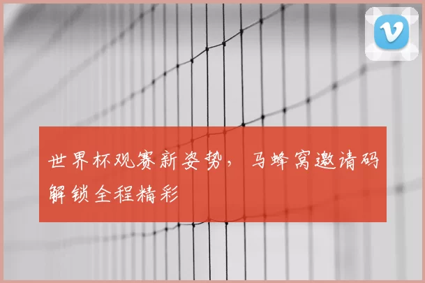 世界杯观赛新姿势,马蜂窝邀请码解锁全程精彩