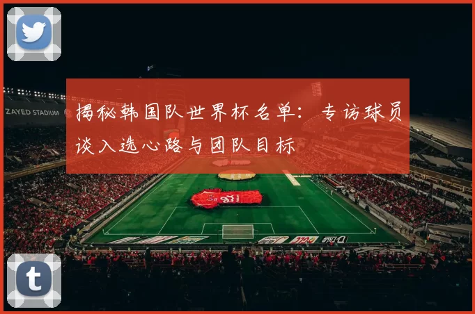 揭秘韩国队世界杯名单:专访球员谈入选心路与团队目标